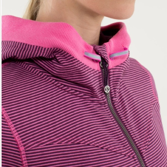 • Lululemon • Bliss Break Hoodie Striped Pink 6 8 - Picture 3 of 6